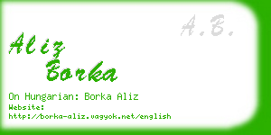 aliz borka business card